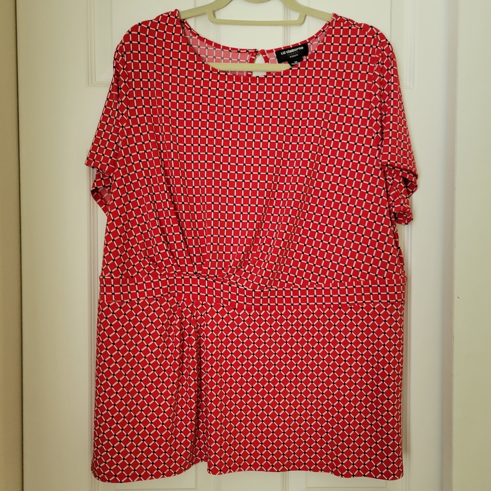 Liz Claiborne 2X Red Blouse